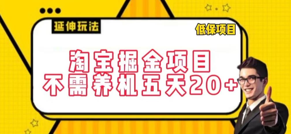 淘宝掘金项目，不需养机，五天20+，每天只需要花三四个小时【揭秘】-易得个人分享