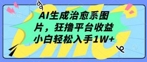 AI生成治愈系图片，狂撸平台收益，小白轻松入手1W+【揭秘】-易得个人分享