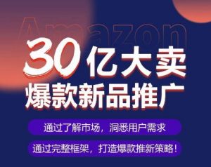 亚马逊·30亿大卖爆款新品推广，可复制、全程案例实操的爆款推新SOP-易得个人分享