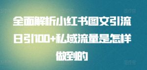 全面解析小红书图文引流日引100+私域流量是怎样做到的【揭秘】-易得个人分享