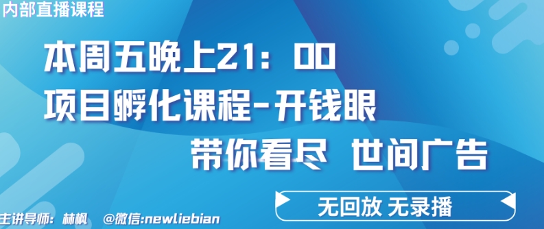 4.26日内部回放课程《项目孵化-开钱眼》赚钱的底层逻辑【揭秘】-易得个人分享