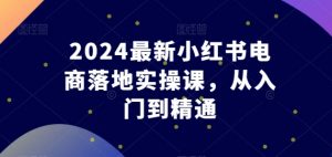 2024最新小红书电商落地实操课，从入门到精通-易得个人分享