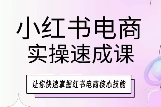 小红书电商实操速成课，让你快速掌握红书电商核心技能-易得个人分享
