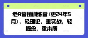 老A营销训练营(更24年5月)，轻理论，重实战，轻概念，重本质-易得个人分享