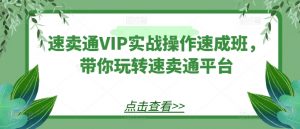 速卖通VIP实战操作速成班，带你玩转速卖通平台-易得个人分享
