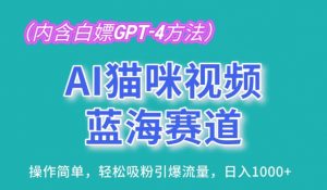 AI猫咪视频蓝海赛道，操作简单，轻松吸粉引爆流量，日入1K【揭秘】-易得个人分享