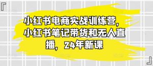小红书电商实战训练营，小红书笔记带货和无人直播，24年新课-易得个人分享