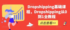 Dropshipping基础课程，Dropshipping从0到1全教程-易得个人分享
