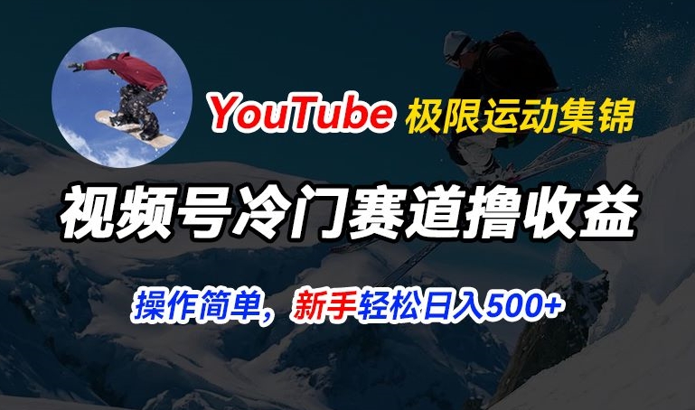 视频号冷门赛道撸收益，YouTube搬运极限运动集锦，暴力起号，操作简单流量高，轻松日入5张【揭秘】-易得个人分享