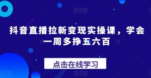 抖音直播拉新变现实操课，学会一周多挣五六百-易得个人分享