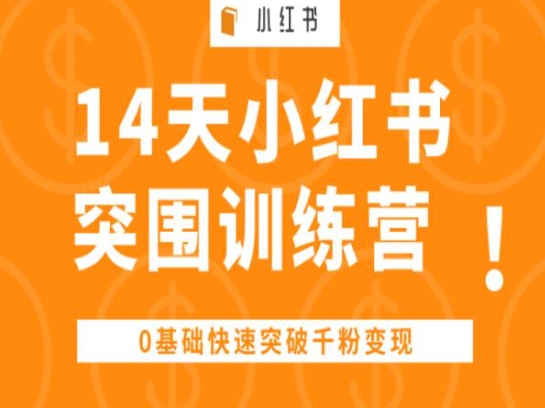14天小红书突围训练营 ，0基础快速突破千粉变现-易得个人分享