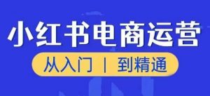 小红书电商运营课，从入门到精通，带你抓住又一个赚钱风口-易得个人分享