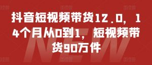 抖音短视频带货12.0，14个月从0到1，短视频带货90万件-易得个人分享