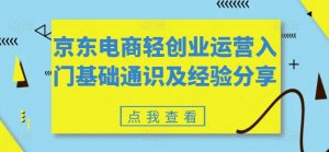 京东电商轻创业运营入门基础通识及经验分享-易得个人分享