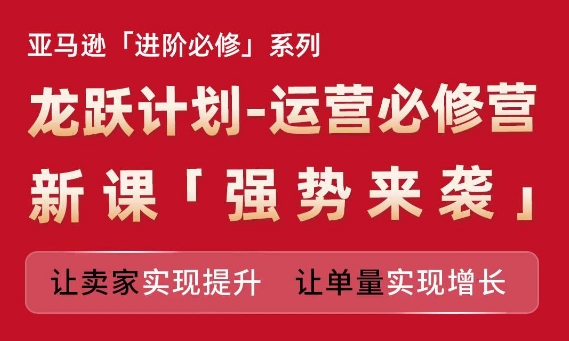 亚马逊进阶必修系列，龙跃计划-运营必修营新课，让卖家实现提升 让单量实现增长-易得个人分享