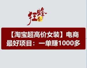 淘宝超高价女装项目，电商最好赛道，一单赚1000多-易得个人分享