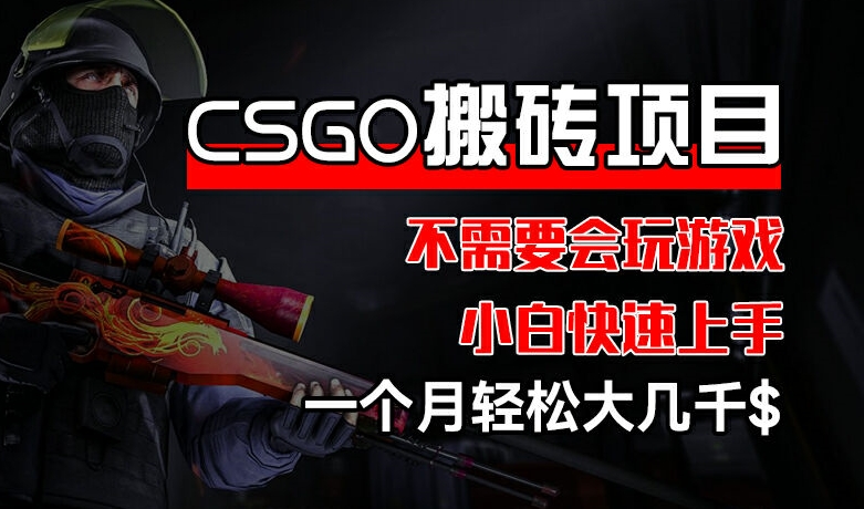CSGO 装备搬砖项目，操作简单，不需要会玩游戏，小白也能快速上手，一个月轻松大几千【揭秘】-易得个人分享