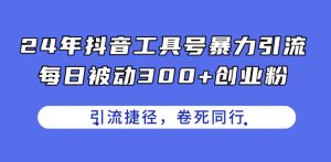 24年抖音工具号暴力引流，每日被动300+创业粉，创业粉捷径，卷死同行【揭秘】-易得个人分享