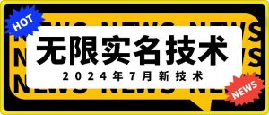 无限实名技术(2024年7月新技术)，最新技术最新口子，外面收费888-3688的技术-易得个人分享