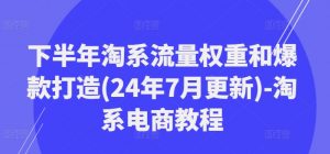 下半年淘系流量权重和爆款打造(24年7月更新)-淘系电商教程-易得个人分享