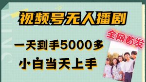 全网首发视频号无人播剧，拉爆流量不违规，一天到手5000多，小白当天上手，多号无限放大【揭秘】-易得个人分享