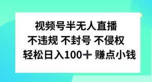 视频号半无人直播，不违规不封号，轻松日入100+【揭秘】-易得个人分享