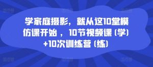 学家庭摄影，就从这10堂模仿课开始 ，10节视频课(学)+10次训练营(练)-易得个人分享