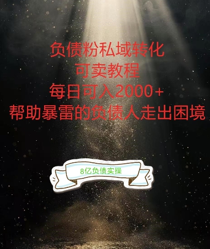 负债粉掘金计划，帮助负债者解决问题，债务规划，债务重组，最好的变现方式【揭秘】-易得个人分享