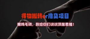 得物搬砖撸货项目?掰下数据，我给你们说说顶层思维【揭秘】-易得个人分享