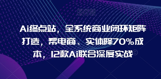 Ai终点站，全系统商业闭环矩阵打造，帮电商、实体降70%成本，12款Ai联合深度实战【0906更新】-易得个人分享