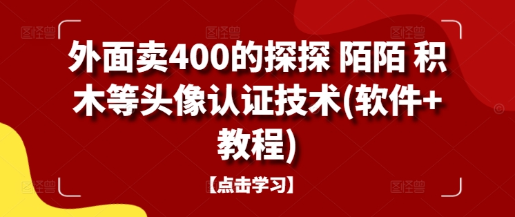 外面卖400的探探 陌陌 积木等头像认证技术(软件+教程)-易得个人分享