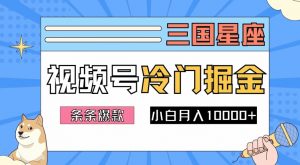 2024视频号三国冷门赛道掘金，条条视频爆款，操作简单轻松上手，新手小白也能月入1w-易得个人分享
