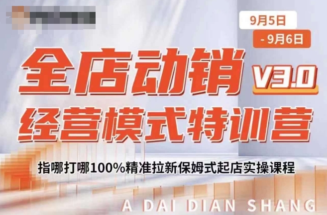 全店动销经营模式特训营，指哪打哪100%精准拉新保姆式起店实操课程-易得个人分享