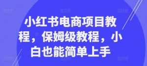 小红书电商项目教程，保姆级教程，小白也能简单上手-易得个人分享