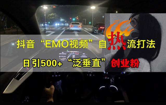 抖音EMO视频自热打法，日引500+“泛垂直”创业粉-易得个人分享