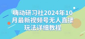 嗨动研习社2024年10月最新视频号无人直播玩法详细教程-易得个人分享