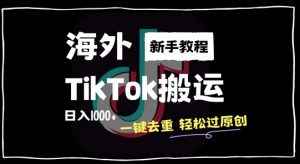 2024最新海外TikTok搬运玩法，一键去重轻松过原创，新手无经验也能日入1k【揭秘】-易得个人分享