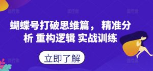 蝴蝶号打破思维篇， 精准分析 重构逻辑 实战训练-易得个人分享