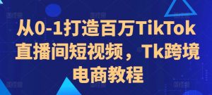 从0-1打造百万TikTok直播间短视频，Tk跨境电商教程-易得个人分享