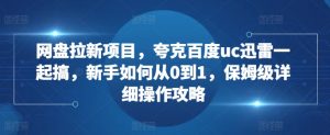 网盘拉新项目，夸克百度uc迅雷一起搞，新手如何从0到1，保姆级详细操作攻略-易得个人分享