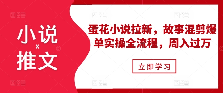 小说推文之蛋花小说拉新，故事混剪爆单实操全流程，周入过万-易得个人分享