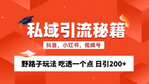 私域流量的精准化获客方法 野路子玩法 吃透一个点 日引200+ 【揭秘】-易得个人分享
