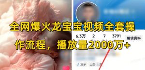 全网爆火龙宝宝视频全套操作流程，播放量2000万+-易得个人分享