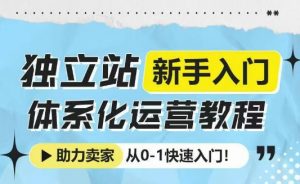 独立站新手入门体系化运营教程，助力独立站卖家从0-1快速入门!-易得个人分享