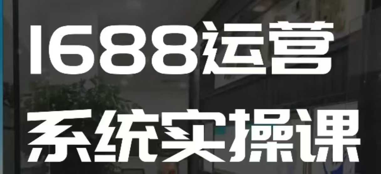 1688高阶运营系统实操课，快速掌握1688店铺运营的核心玩法-易得个人分享