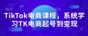 TikTok电商课程，​系统学习TK电商起号到变现-易得个人分享