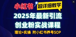 2025年最新小红书引流创业粉实战课程【超详细教学】小白轻松上手，月入1W+，附小红书养号SOP-易得个人分享