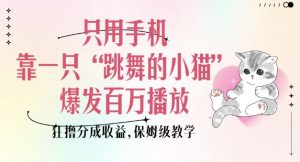 只用手机靠一只“跳舞的小猫”爆发百万播放，狂撸分成收益，保姆级教学-易得个人分享