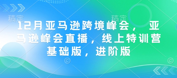 12月亚马逊跨境峰会， 亚马逊峰会直播，线上特训营基础版，进阶版-易得个人分享