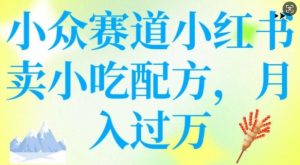 小众赛道小红书卖小吃配方，操作简单，月入过W-易得个人分享